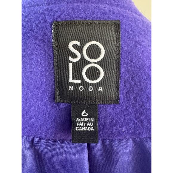 SOLO moda NWOT Wool Cashmere Blend purple Full Zip Jacket Pockets Canada 6 new - Picture 7 of 9